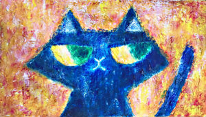 松田光一　光の絵　抽象画　猫の絵